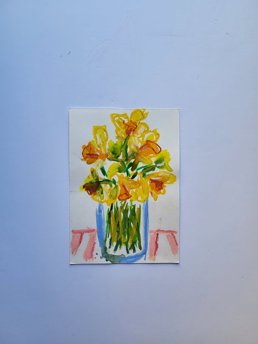 Narcisos com riscas cor de rosa