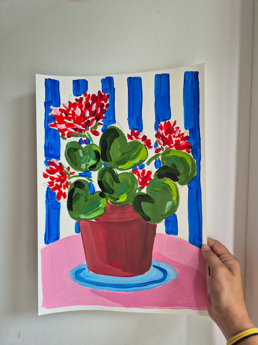 Sardinheira em riscas azuis